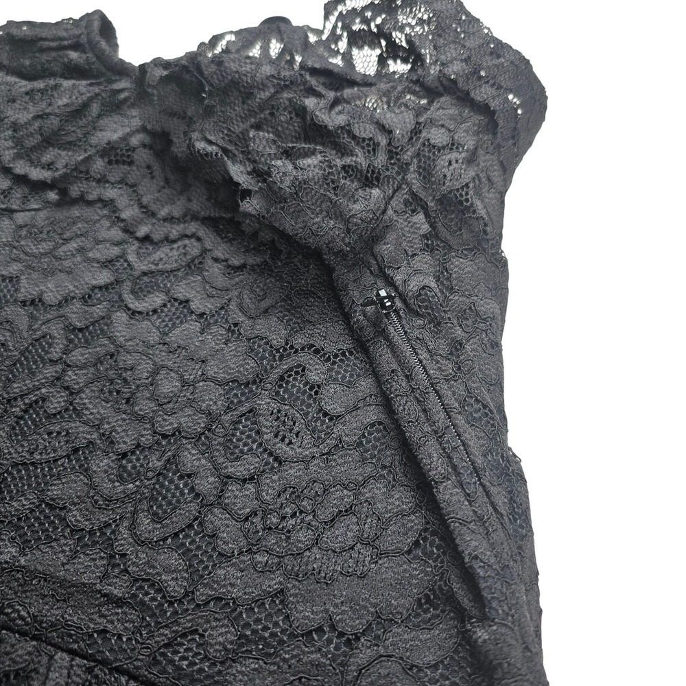 H&M Divided Lace Dress Women Size 2 Black Excellent Off Shoulder Fit Flare LBD - Picture 2 of 5